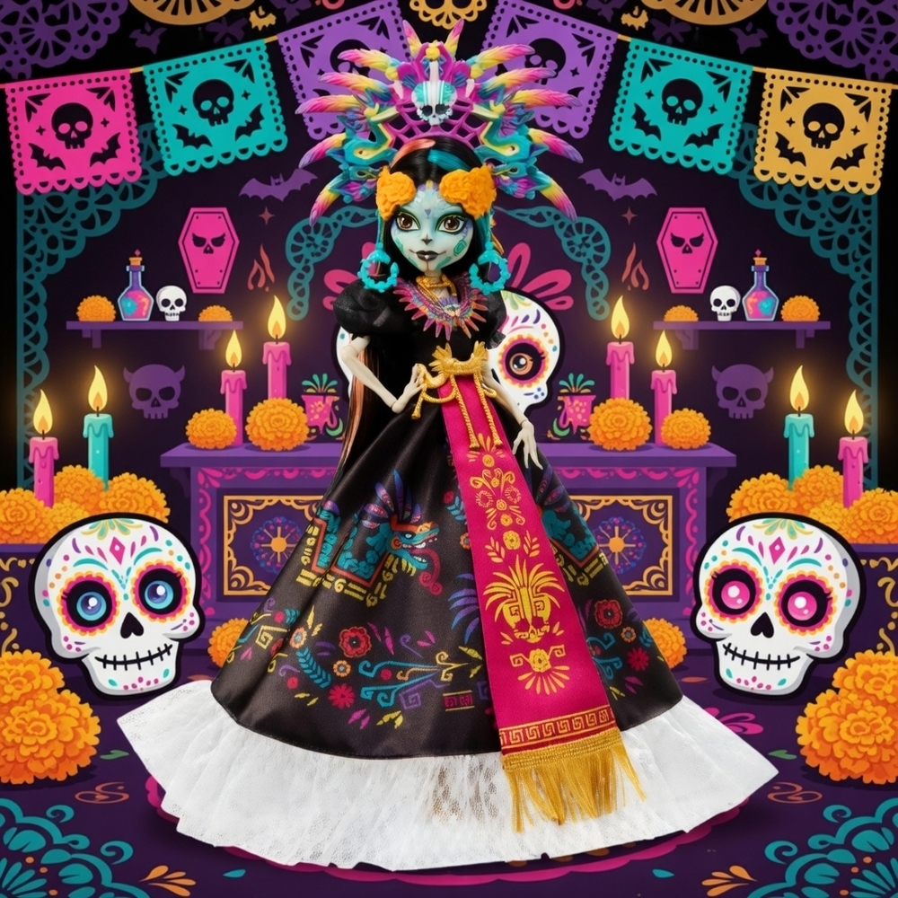 🐝●Monster High Skelita Calaveras Collectible Doll. Día De Muertos 2025